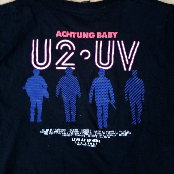 Band Tees U2 UV Achtung Baby Live At Sphere Las Vegas Tour T-Shirt Size US XL / EU 56 / 4 - 6 Thumbnail