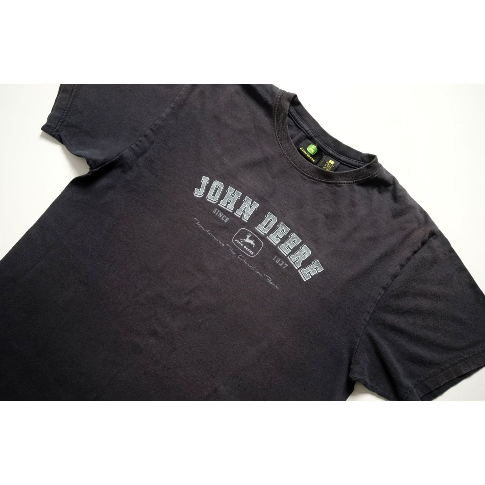 John Deere VINTAGE John Deere T-Shirt 90s Graphic Print Tractor Cotton Black Sz L Men Shirt Mens Size US L / EU 52-54 / 3 - 5 Thumbnail