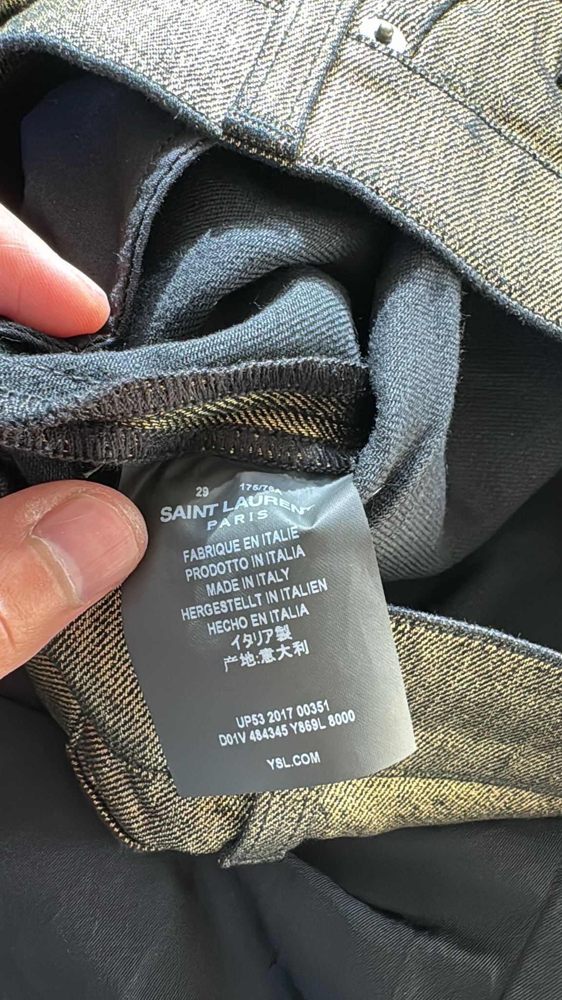 Saint Laurent Paris o1rshd1 /dup/ Q:2 / FITS 31 / D02 Gold Denim Size US 31 - 10 Thumbnail
