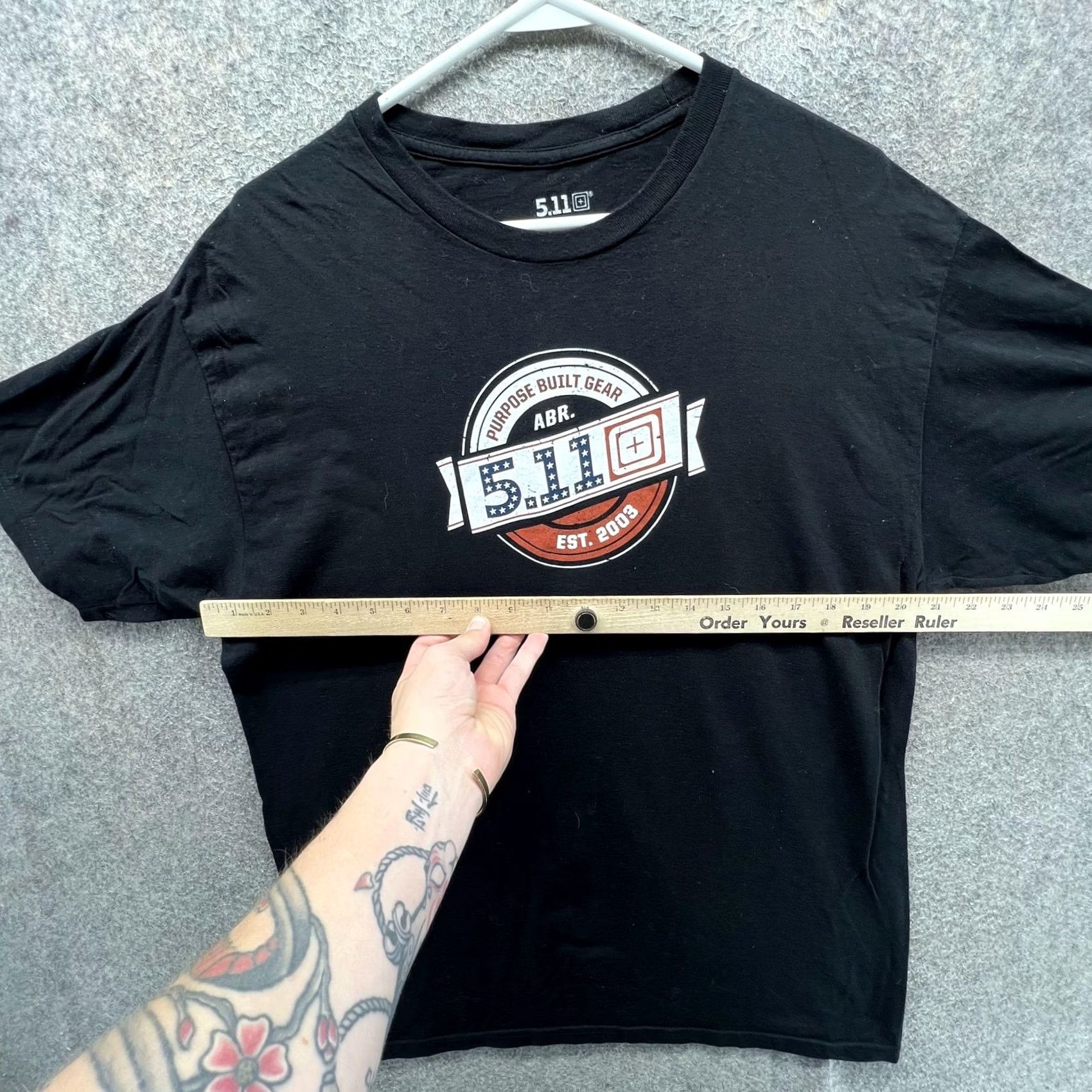 Vintage 5.11 Shirt Mens Large Black Graphic Tee Patriot Tactical Purpose Built Gear Logo Crew Neck Short Sleeve Modern Jersey Cotton Size US L / EU 52-54 / 3 - 3 Thumbnail
