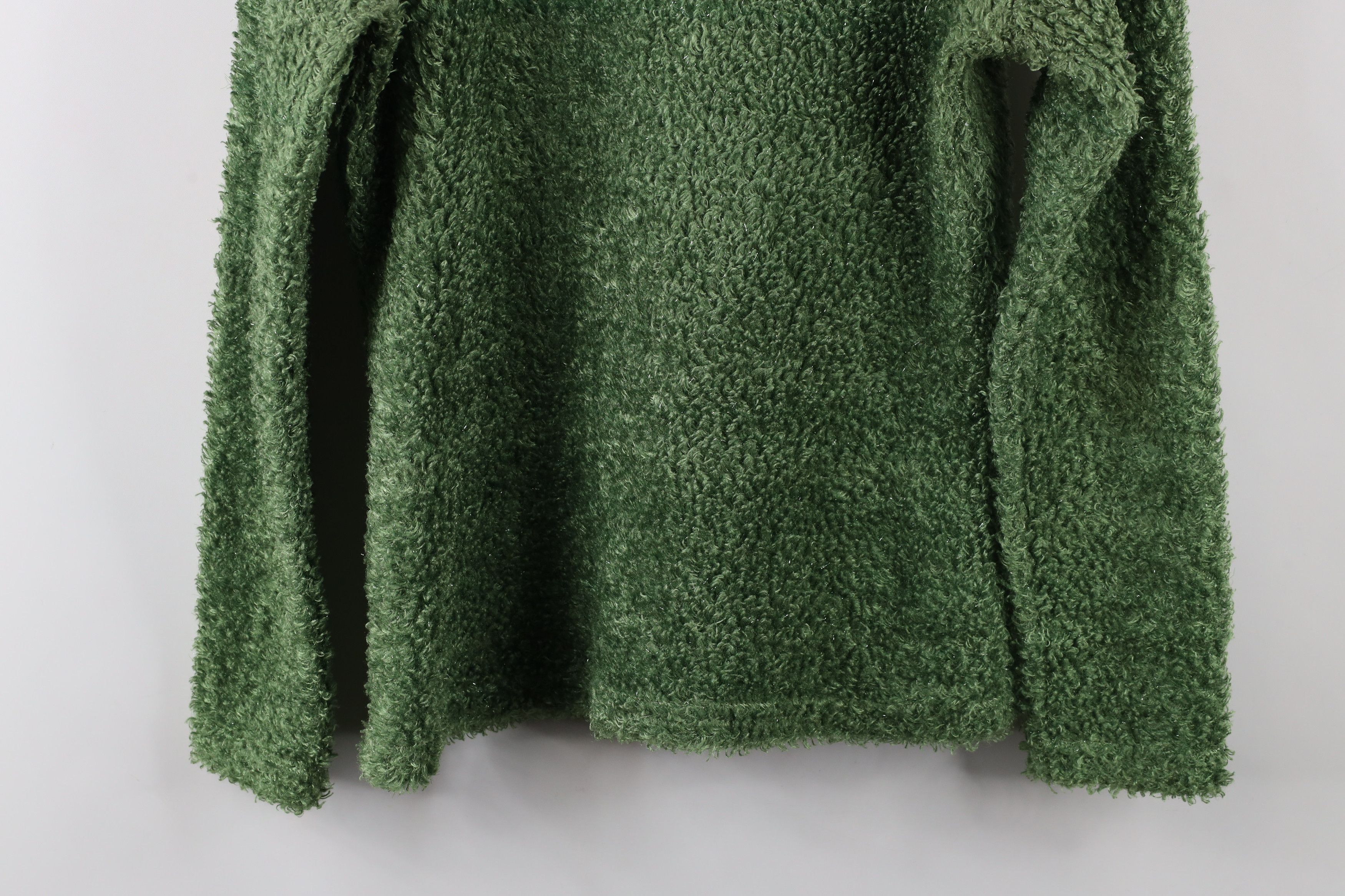 Vintage Vintage 90s Y2K Streetwear Babydoll Fuzzy Shag Sweater Green Size L / US 10 / IT 46 - 9 Thumbnail