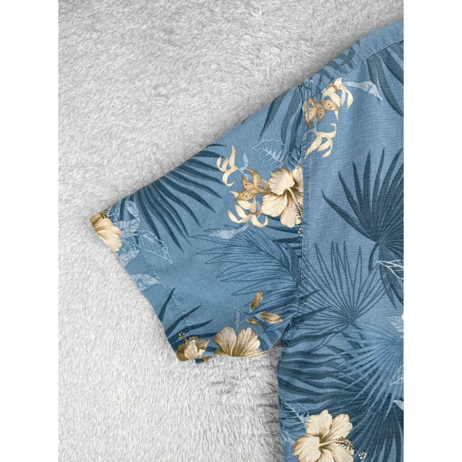 Vintage Jamaica Jaxx Shirt Men XL Blue Floral Leaf Silk Button-Up Hawaiian Aloha Beach Resort 90s Style Mens Size US XL / EU 56 / 4 - 3 Thumbnail
