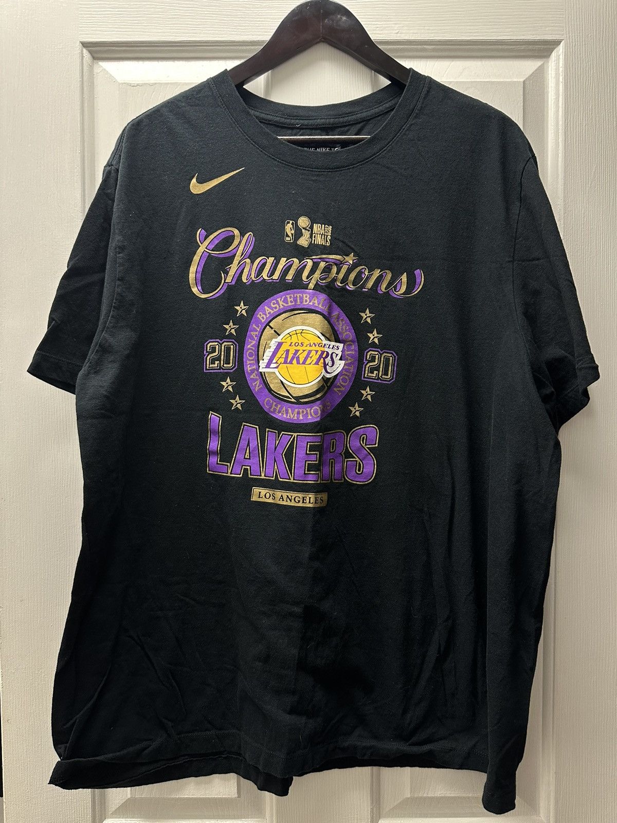 NBA × Nike Nike Los Angeles Lakers NBA Champions 2020 Dri Fit Shirt Size US XXL / EU 58 / 5 - 7 Thumbnail