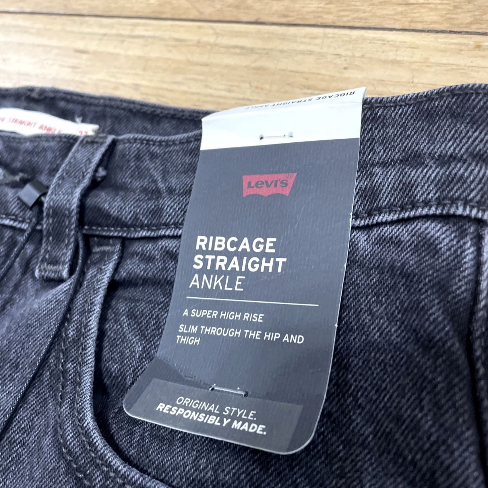 Levi's VINTAGE Levis Ribcage Straight Jeans Adult 27x27 Black Ankle High Rise Denim NEW 27x27 Womens Jeans Size 27" / US 4 / IT 40 - 6 Thumbnail