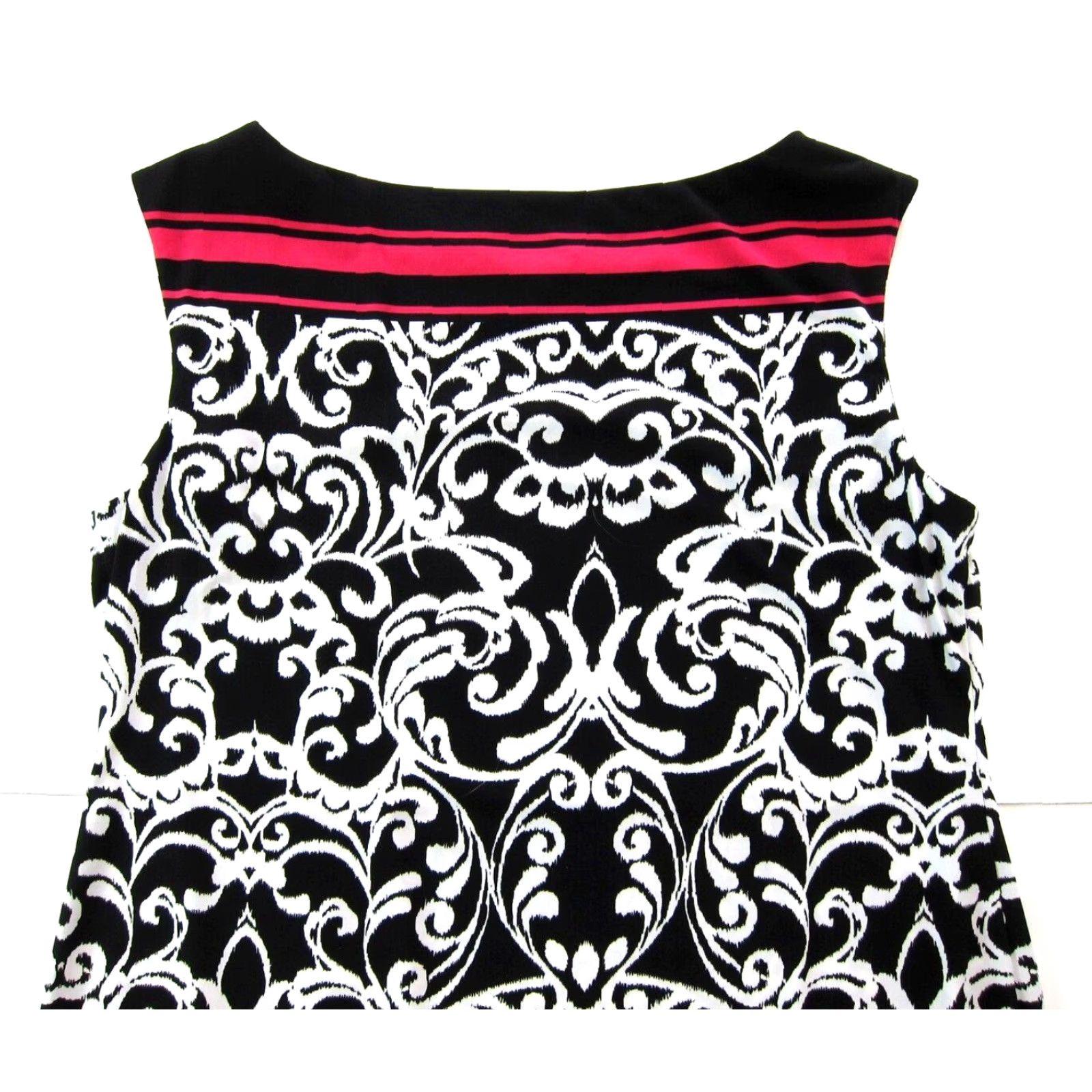 Vintage Jessica Howard Black White Pink Paisley Stretch Sleeveless Tunic Shift Dress XL Size XL / US 12-14 / IT 48-50 - 5 Thumbnail