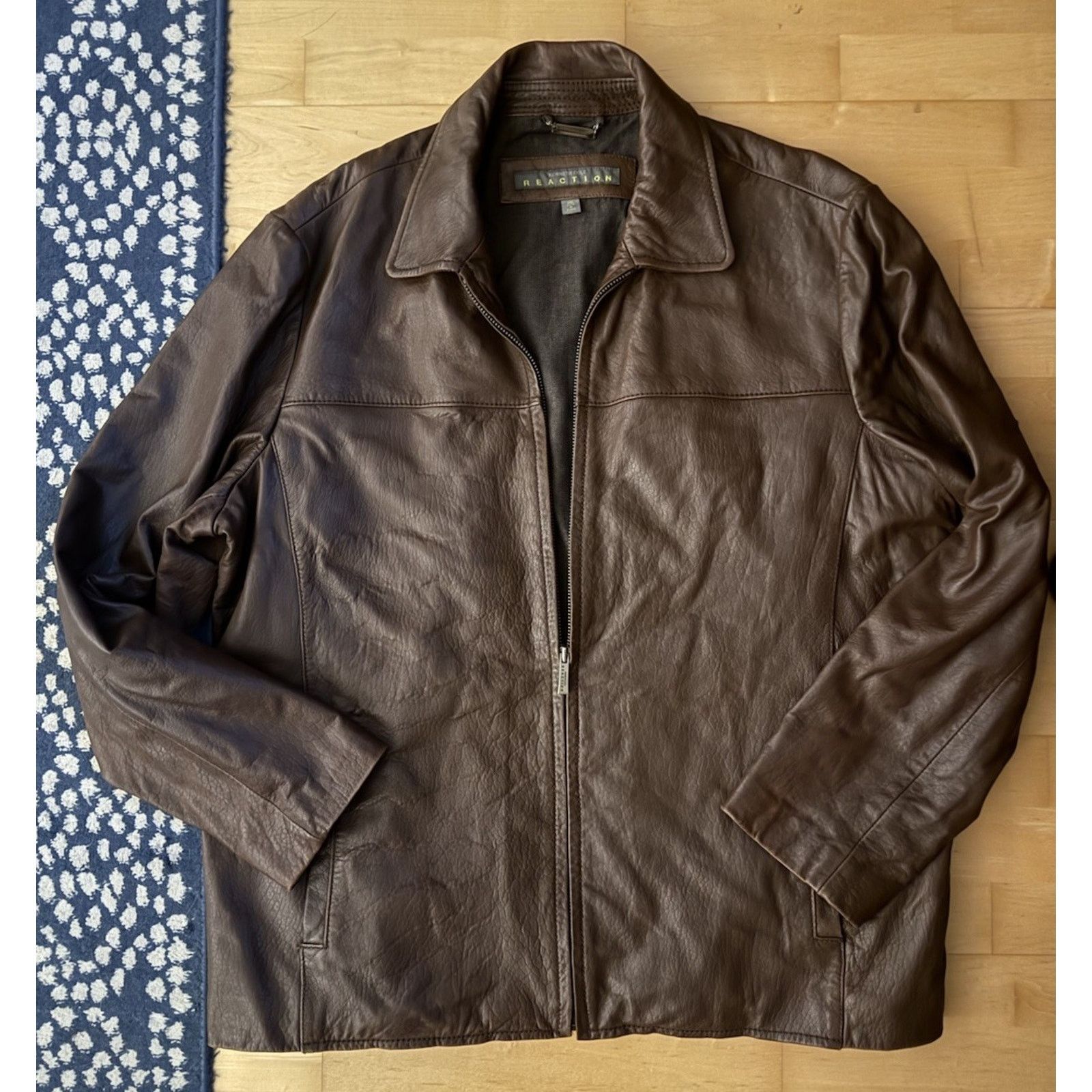 Kenneth Cole Kenneth Cole Reaction Leather Chocolate Brown Jacket Lined Size US XXL / EU 58 / 5 - 1 Thumbnail