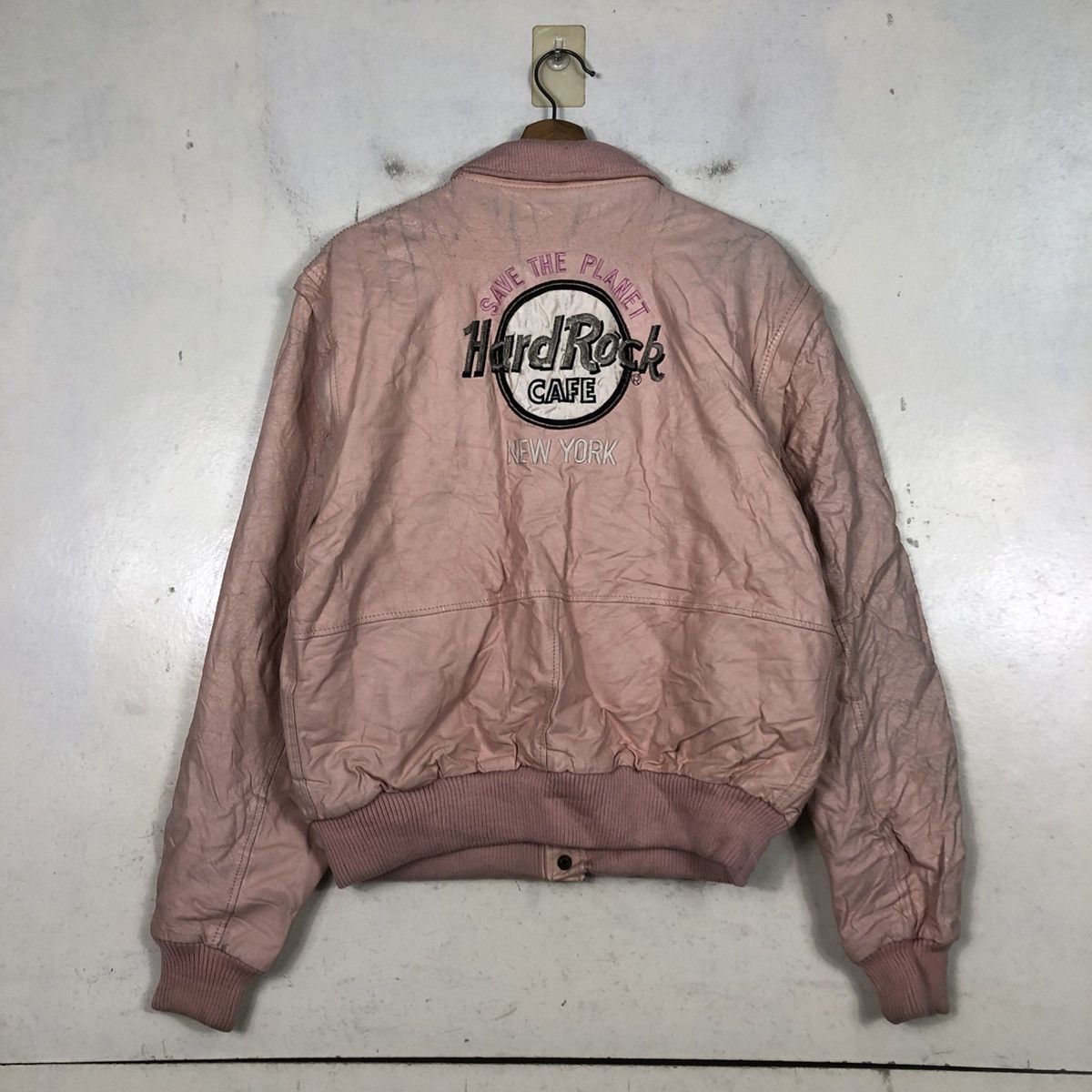 Vintage Vintage Bomber Leather Jacket Hard Rock Cafe New York Size US M / EU 48-50 / 2 - 10 Thumbnail