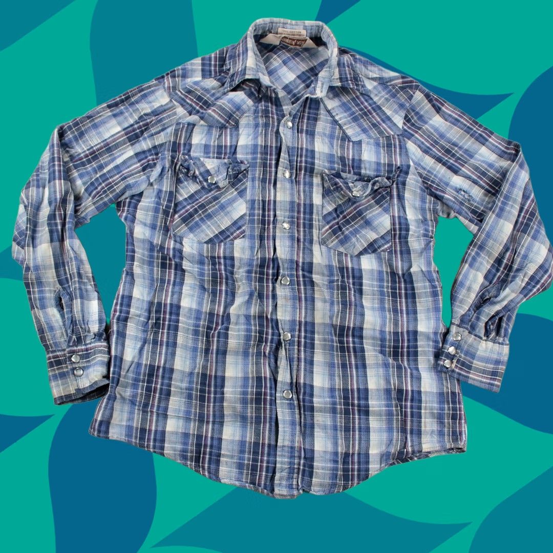 Vintage VINTAGE Timber Run Shirt MEDIUM 80s 90s distressed grunge snap front flannel Mens Size US M / EU 48-50 / 2 - 1 Thumbnail
