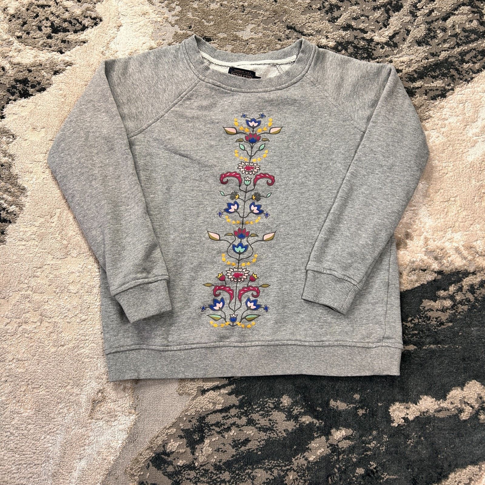 Pendleton Pendleton Sweatshirt Womens Small Gray Floral Raglan Sleeve Size S / US 4 / IT 40 - 1 Thumbnail