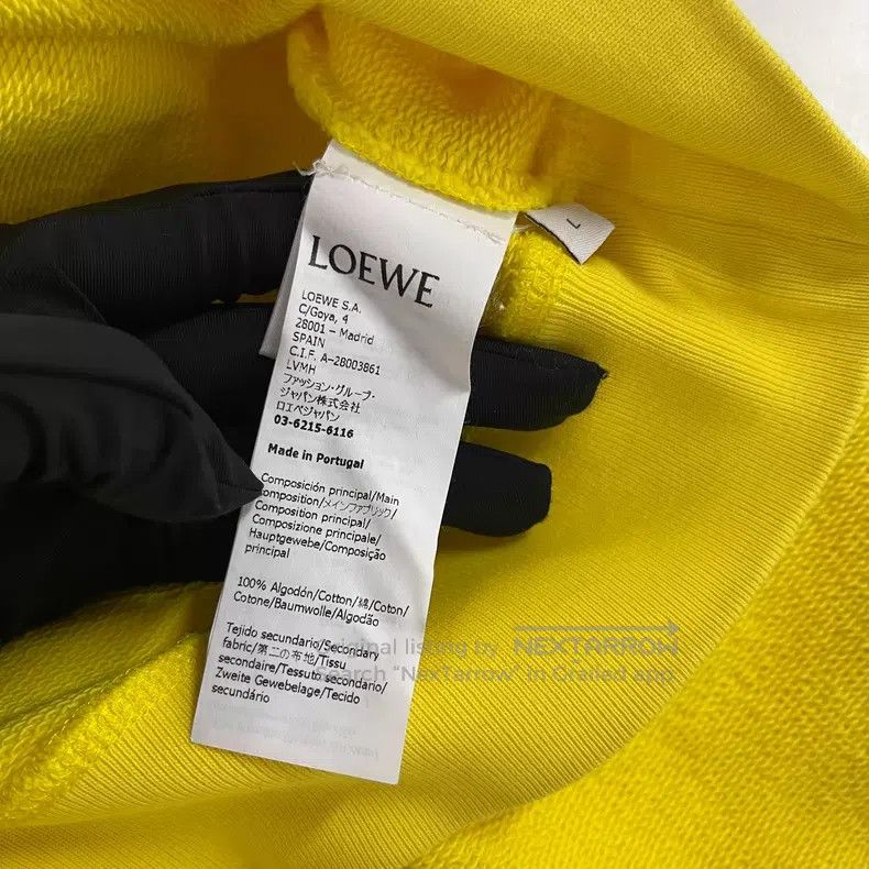 Loewe Loewe Yellow Logo Embossed Cotton Sweatshirt Size L / US 10 / IT 46 - 5 Thumbnail