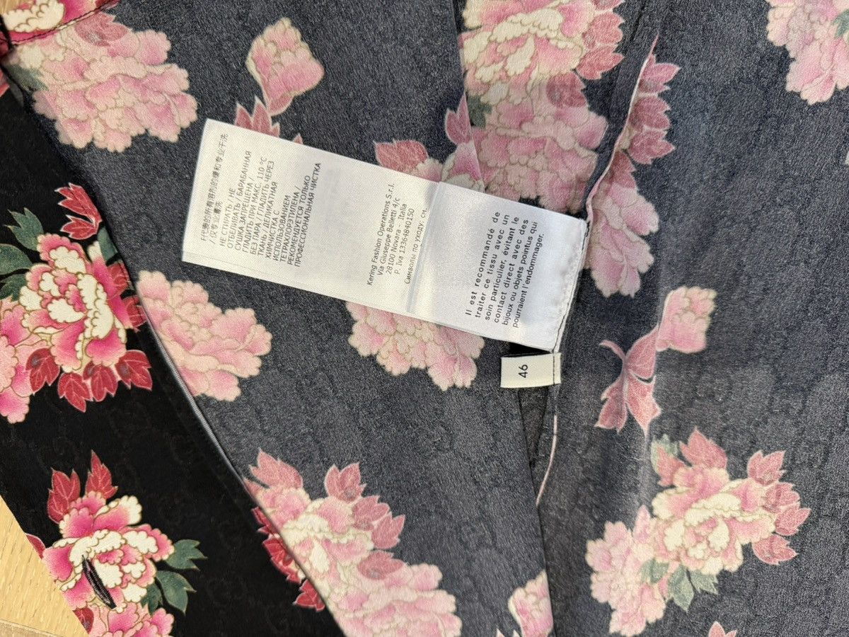 Gucci GUCCI Black Silk Peony Print Bowling Shirt Size US S / EU 44-46 / 1 - 6 Thumbnail