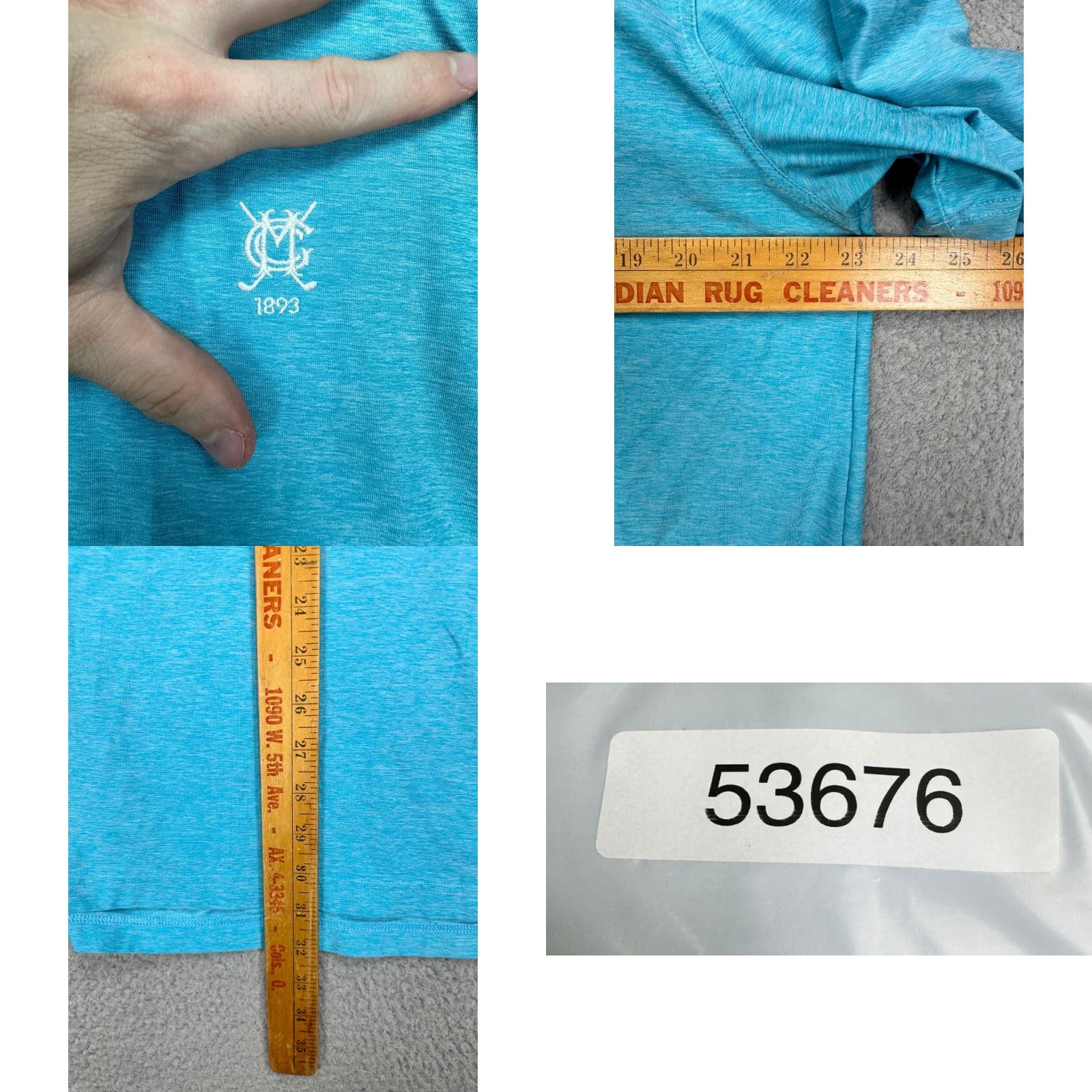 Vintage Straight Down Polo Short Sleeve Stretch Rugby Outdoor Adult Large Blue Golf Mens Shirt Size US L / EU 52-54 / 3 - 8 Thumbnail