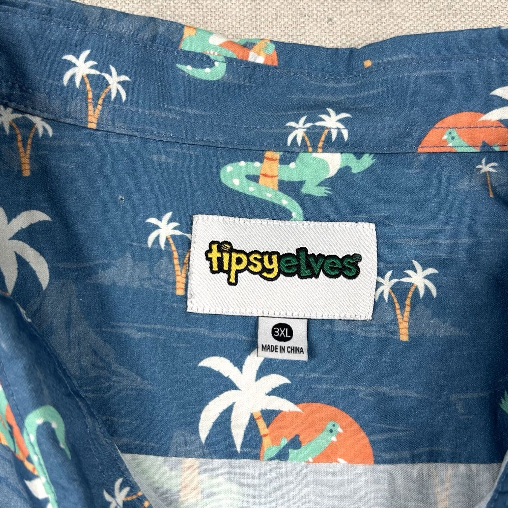 ALOHAS Tipsy Elves Shirt Mens 3XL All Over Print Alligators Hawaiian Aloha Tiki Resort Size US XXL / EU 58 / 5 - 3 Thumbnail
