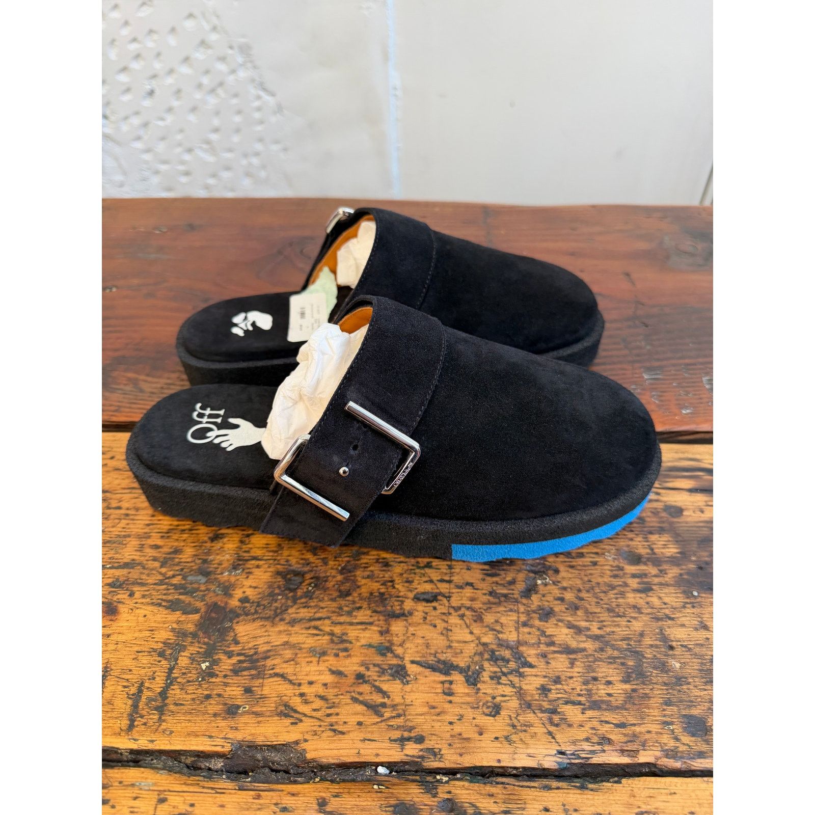 Off-White Off-White Black Leather Slipper Size US 9 / EU 42 - 1 Thumbnail