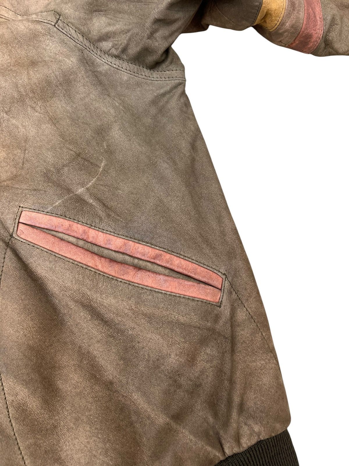 Leather Vintage Couture by J. Park Patina Leather Bomber Jacket Size US M / EU 48-50 / 2 - 11 Thumbnail