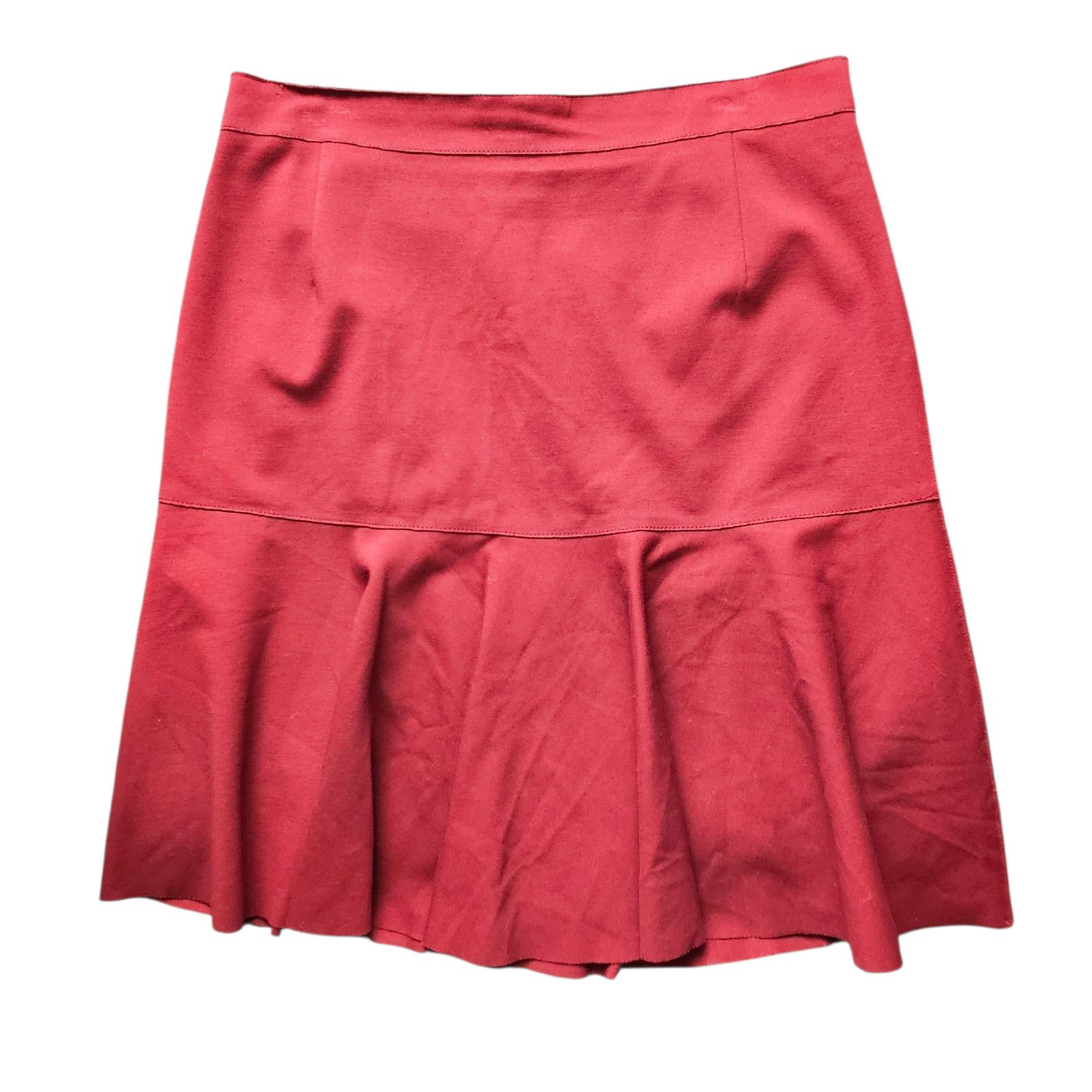 Akris Akris Punto Flare Jersey Skirt Burgandy Red Size US 14 Size 36" / US 14 / IT 50 - 1 Thumbnail