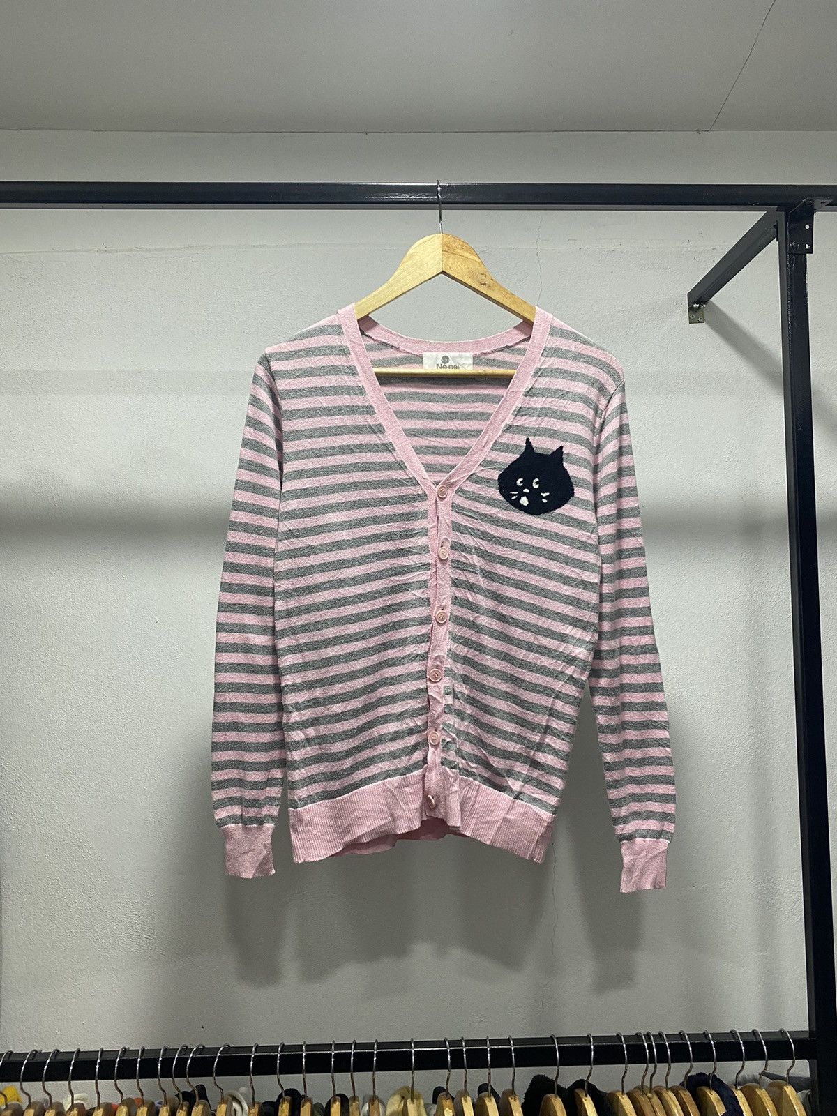 Ne-Net Rare☠️ Ne-net Stripe Cardigan Issey Miyake 90s Japan Size S / US 4 / IT 40 - 2 Thumbnail