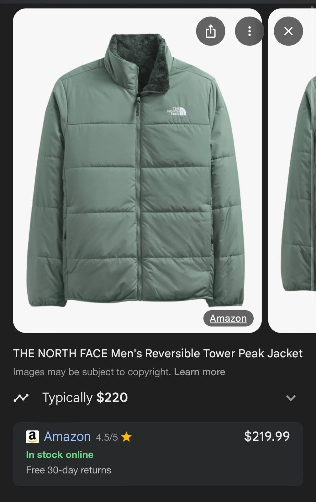 The North Face THE NORTH FACE Men's Reversible Tower Peak Jacket Size US XL / EU 56 / 4 - 6 Thumbnail