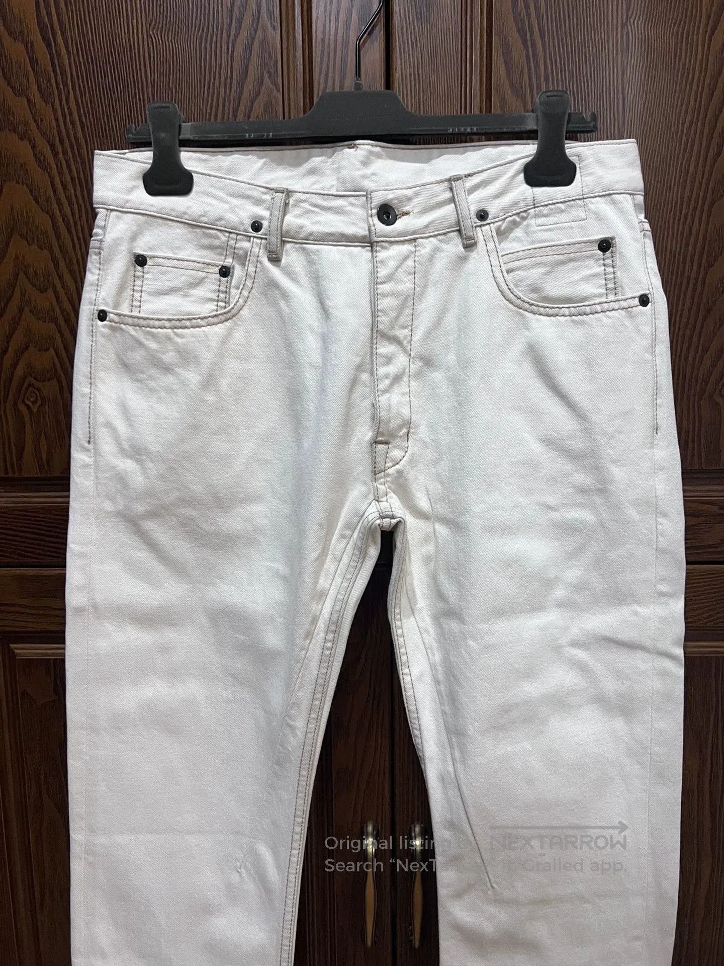 Rick Owens Rick Owens White Denim Pants Size 33. Size US 33 - 3 Thumbnail