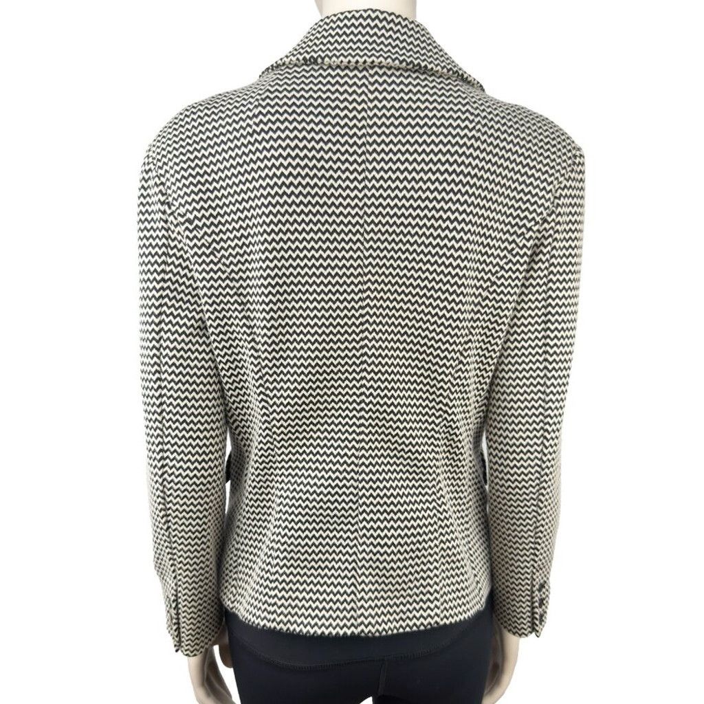 Max Mara MAXMARA Weekend Soft Cropped Black & White Blazer Sz L Size L / US 10 / IT 46 - 7 Thumbnail