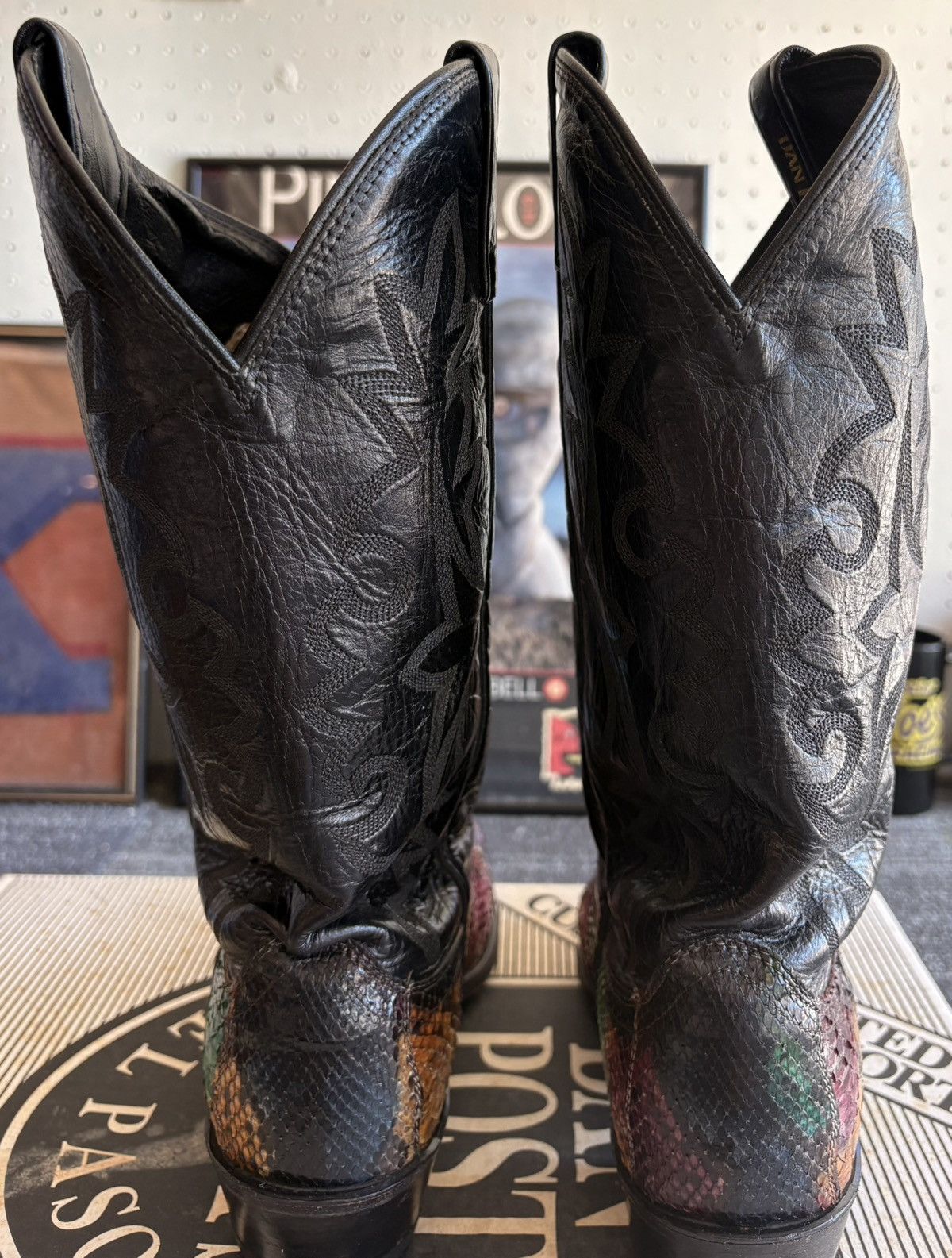 Dan Post 1970s Dan Post “Rainbow Python” Snake Skin Cowboy Boots Size US 9 / EU 42 - 8 Thumbnail