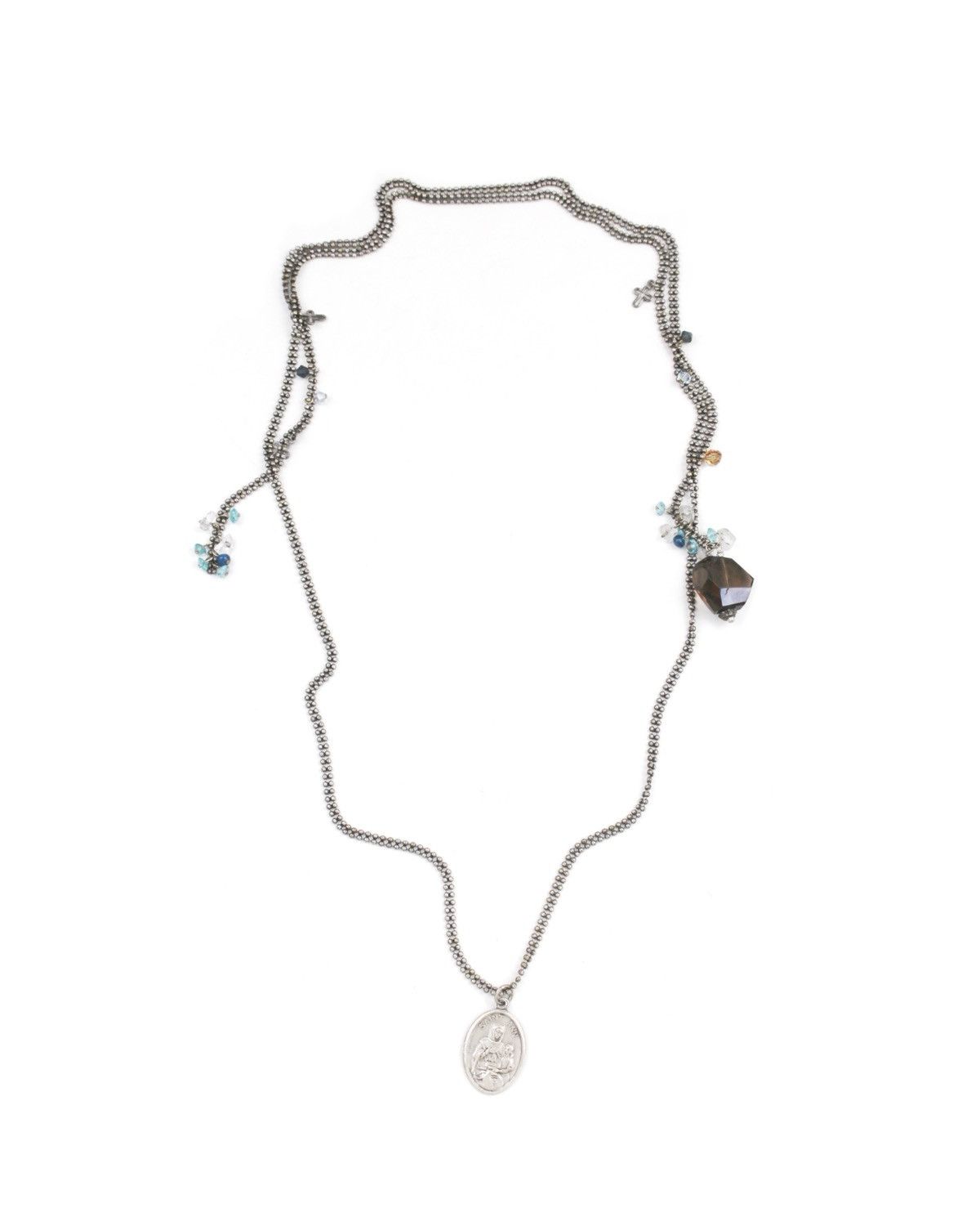 Vintage 2000S JAPANESE MADE SAINT ANN CHARM BEADED NECKLACE Size ONE SIZE - 1 Thumbnail