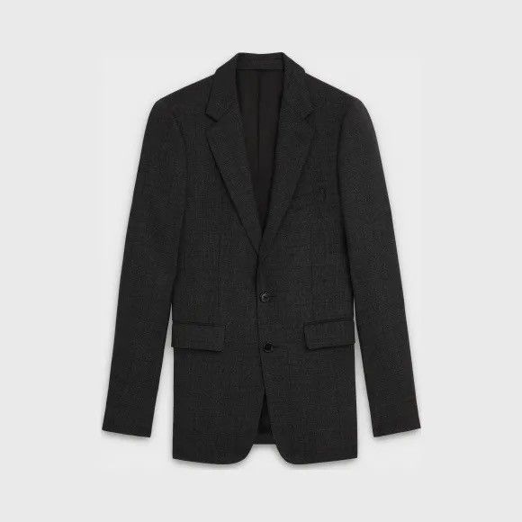 Celine × Hedi Slimane Classic Grain de Poudre Notch Lapel Jacket sz44 Size 44S - 7 Thumbnail