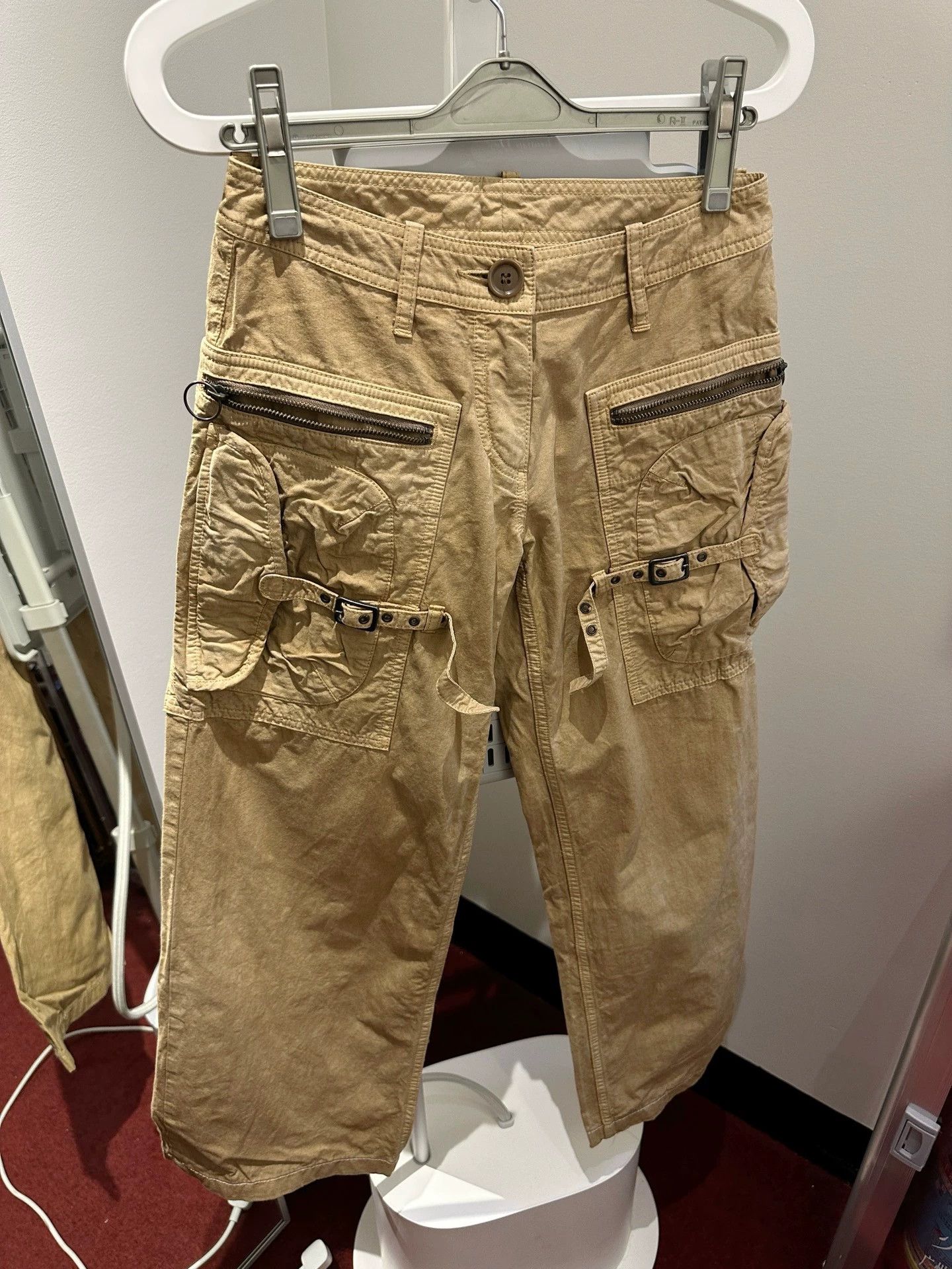 Share Spirit Homme Share spirit belted khaki wide leg pants 36 Size 24" / US 00 / IT 34 - 3 Thumbnail