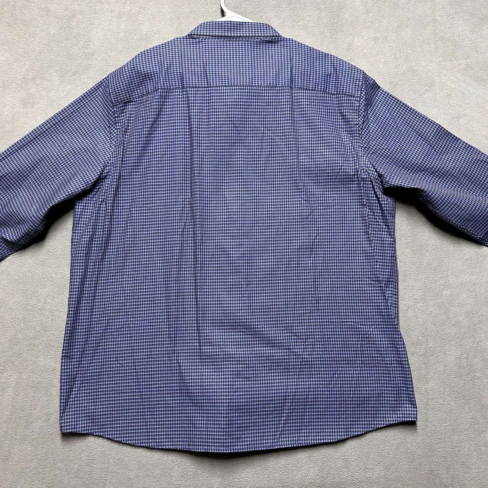 Johnston & Murphy Johnston & Murphy Shirt Mens 2XL Blue Geometric Button-Up Cotton Size US XXL / EU 58 / 5 - 2 Thumbnail