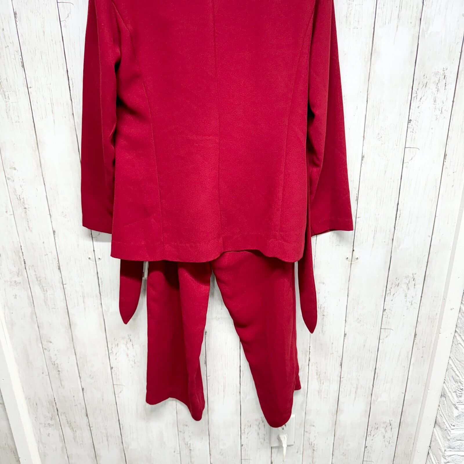 Vintage KS Collection 2 Piece Suit 10P Matching Top Pants Blazer Red Size L / US 10 / IT 46 - 7 Thumbnail