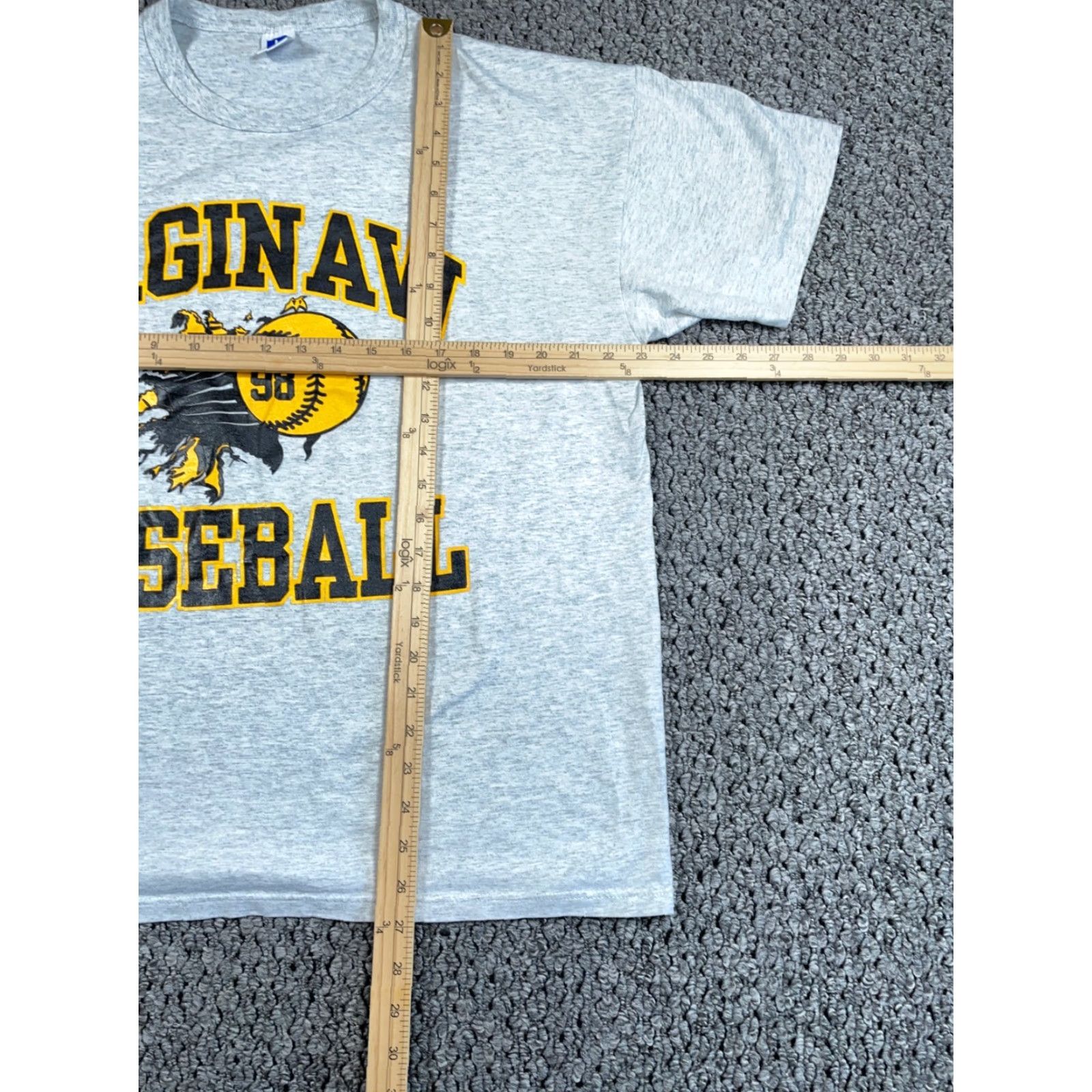 Russell Athletic VTG Russell Athletic Saginaw Baseball Jersey T-Shirt Adult XL Gray Michigan United States Size US XL / EU 56 / 4 - 5 Thumbnail