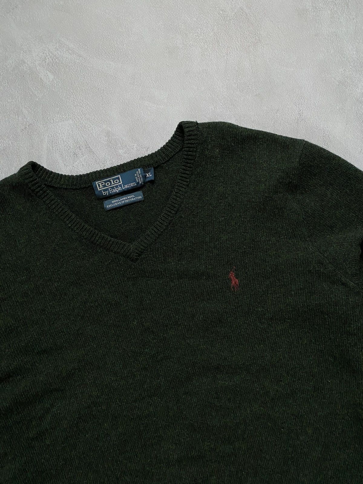 Polo Ralph Lauren × Ralph Lauren Vintage 90s Polo Ralph Lauren 100% Lambs Wool Green Sweater Size US XL / EU 56 / 4 - 4 Thumbnail