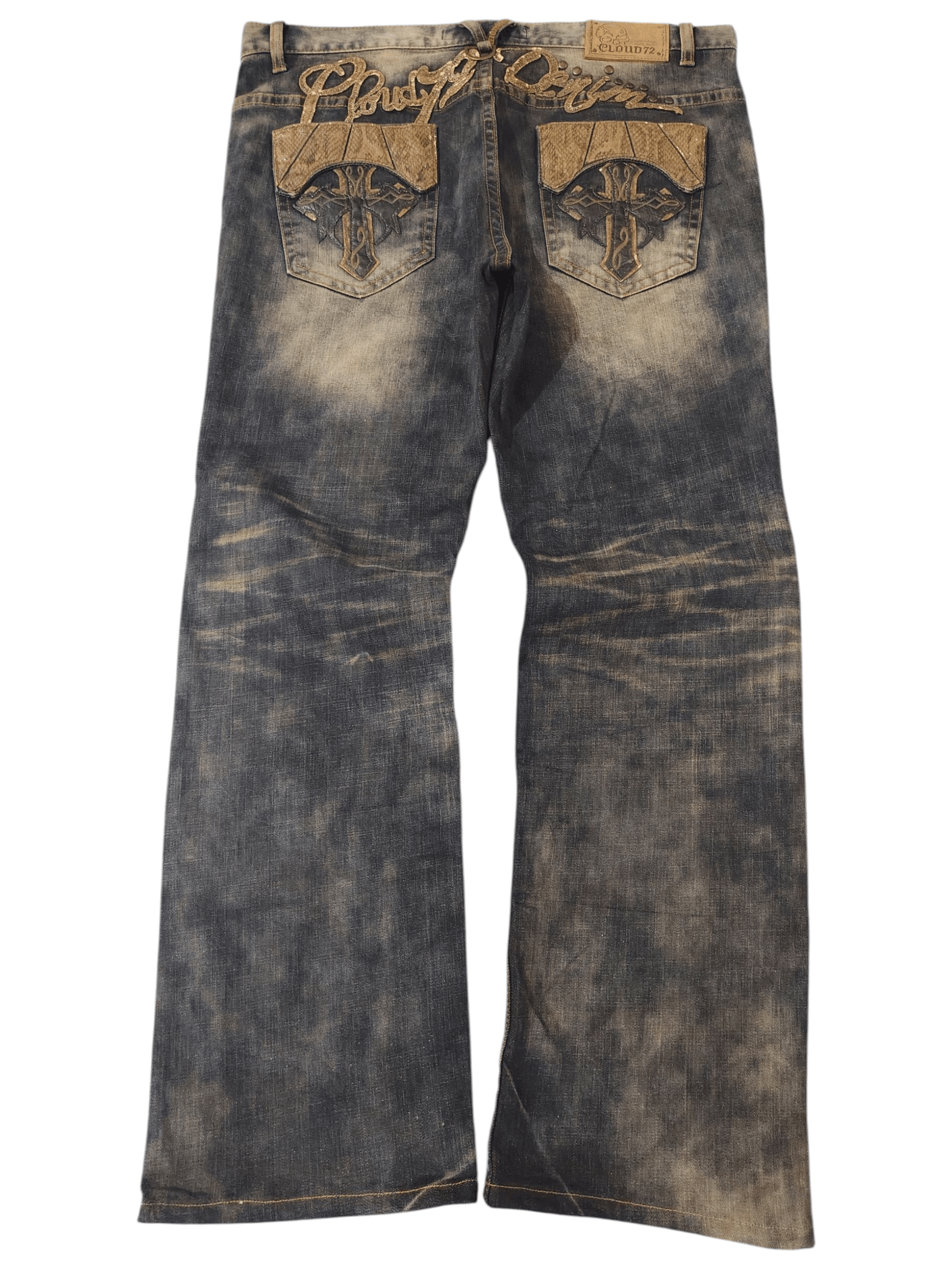 Rock Revival Japanese Cloud72 Denim Distressed Flared Jeans Cross Pocket Size US 40 / EU 56 - 12 Thumbnail