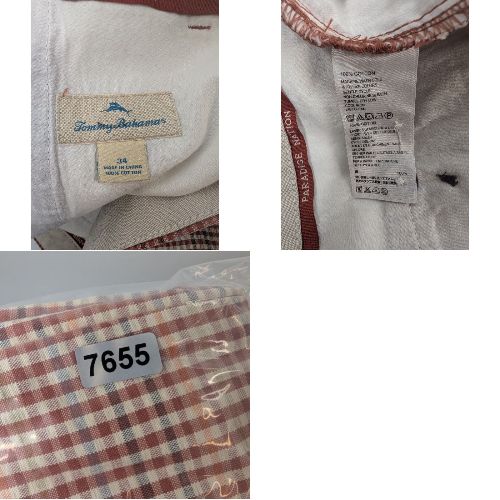 Tommy Bahama TOMMY BAHAMA Checkered Shorts Bermuda Casual Beach Paradise Nation Cotton Red 34 Men Slim Fit Pockets Regular Size 34 USA Size US 34 / EU 50 - 8 Thumbnail