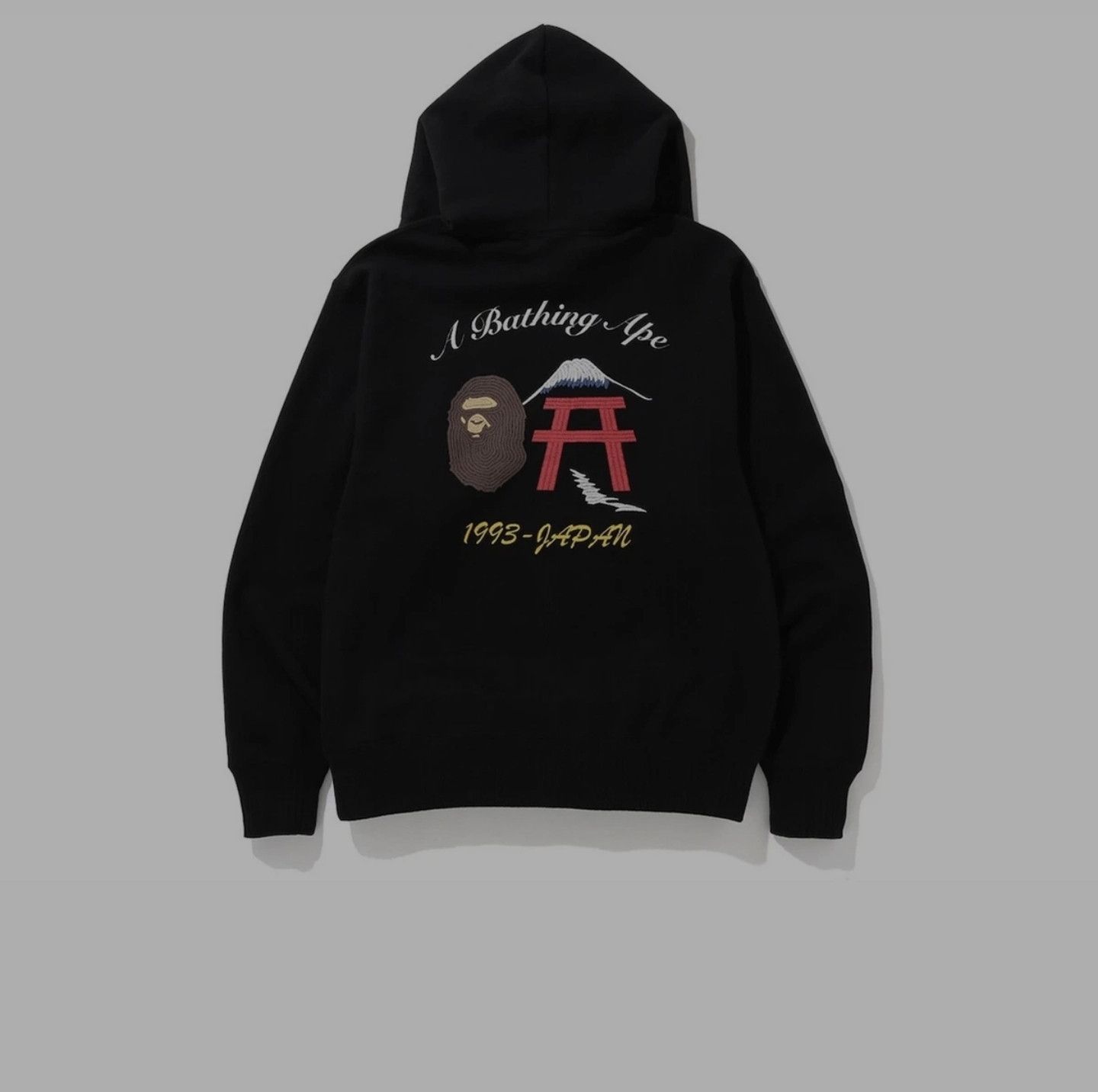 Bape Bape embroidery relaxed pullover hoodie black Size US XXL / EU 58 / 5 - 1 Thumbnail