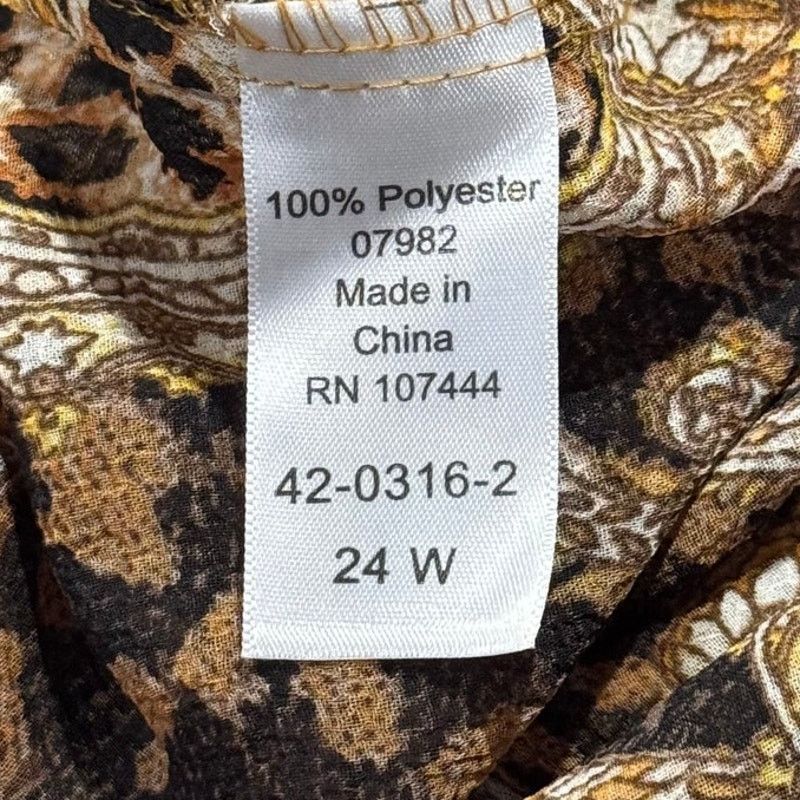 Other Jessica London Shirt Dress Sheer Animal Paisley Brown 24W Size 4XL / US 24-26 - 5 Thumbnail