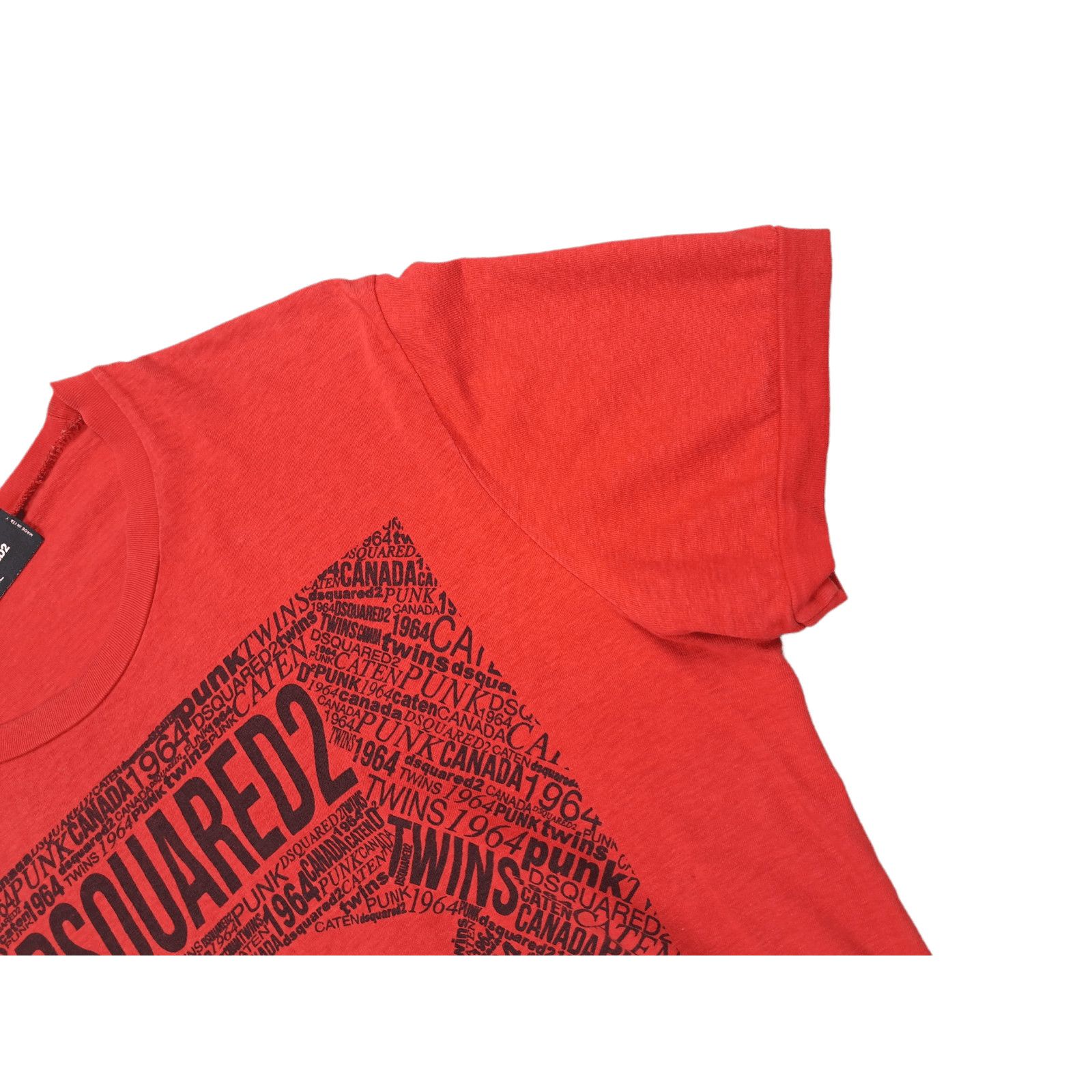 Designer × Dsquared2 💎 200€ Caten Twins Red Crewneck T-shirt Tee Size XL Size US XL / EU 56 / 4 - 7 Thumbnail