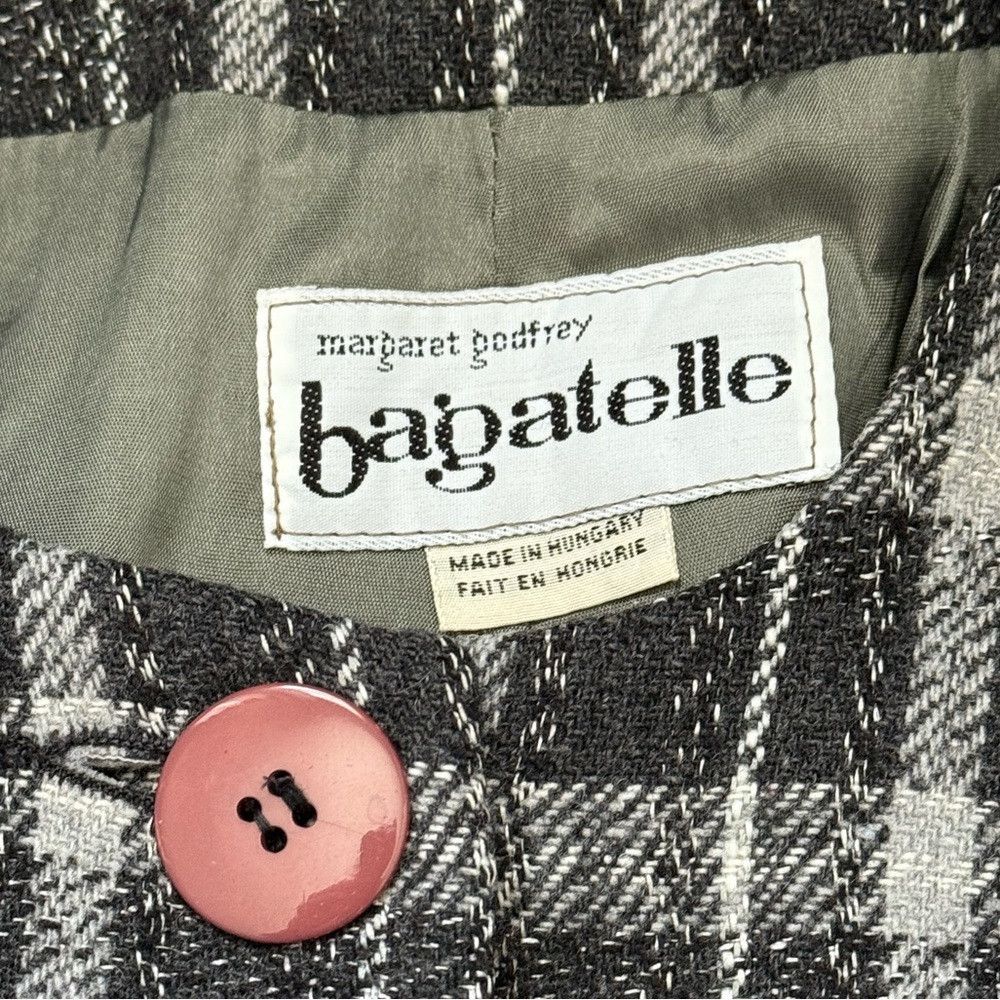 Other Vintage Bagatelle Black and Gray Plaid Wool Blazer With Pink Size L / US 10 / IT 46 - 3 Thumbnail