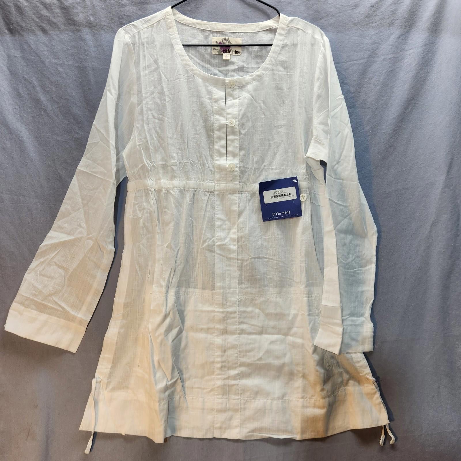 Designer Title Nine Maori Tunic Linen White Size Large NWT New Size L / US 10 / IT 46 - 2 Thumbnail