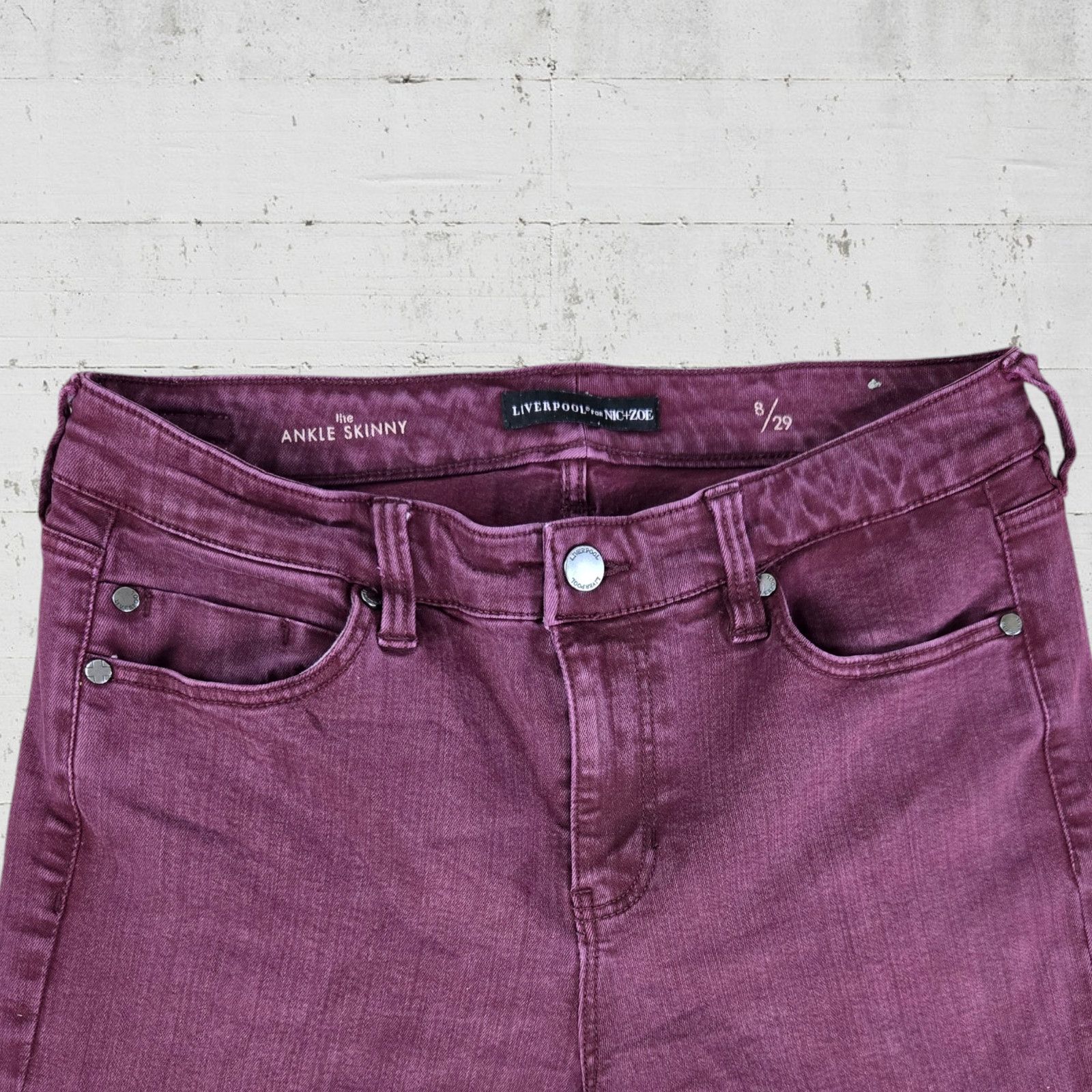 Other Liverpool Nic and Zoe Black Cherry Skinny Jeans Size 8 Size 30" / US 8 / IT 44 - 3 Thumbnail