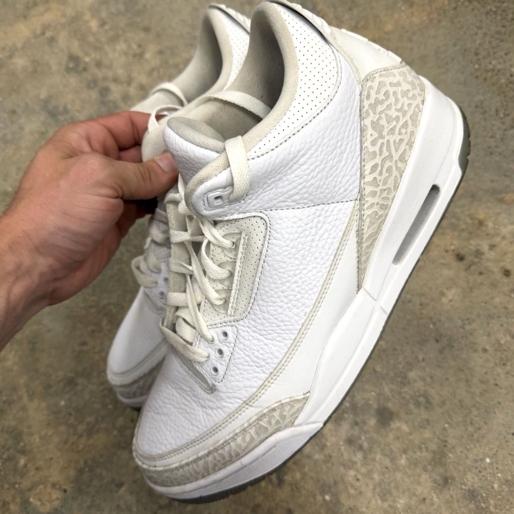 Jordan Brand Air Jordan 3 Retro 2025 Pure Money Sneaker Mens Size 12 White Leather CT8532-111 Size US 11 / EU 44 - 7 Thumbnail