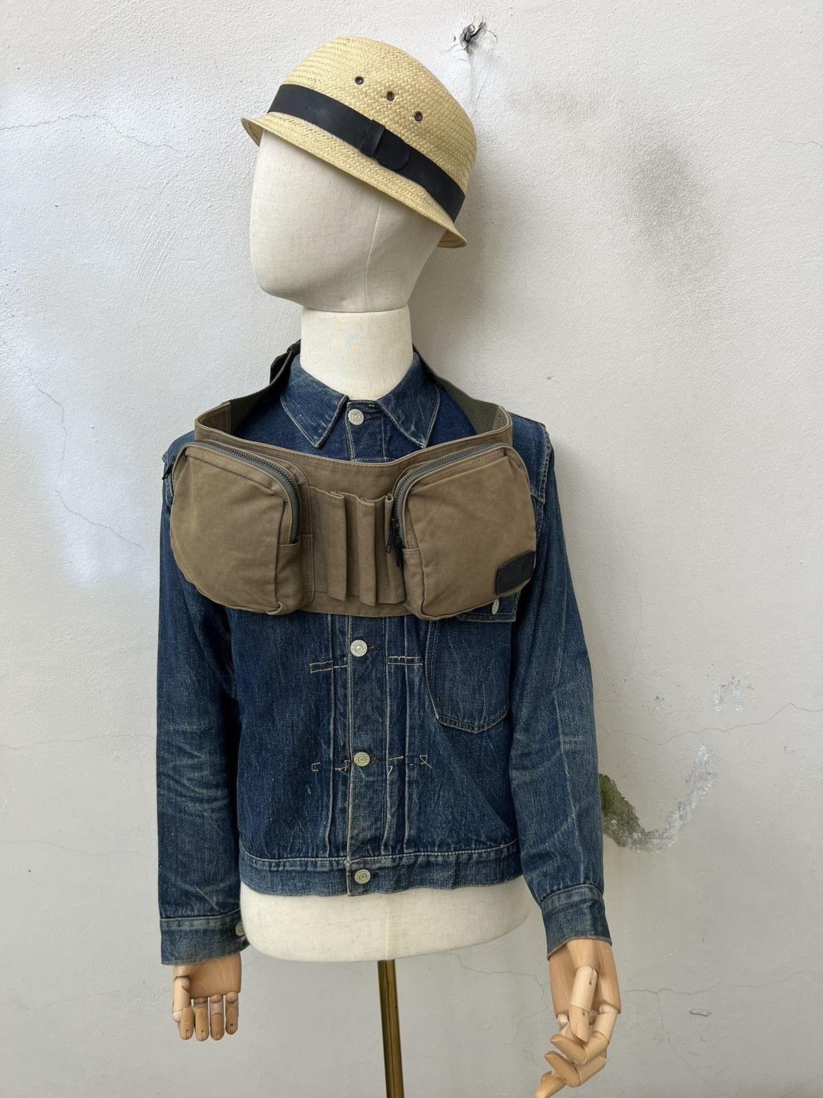 Lad Musician Vintage Lad Musician Faded Olive Green Military Chest Bag Size ONE SIZE - 6 Thumbnail