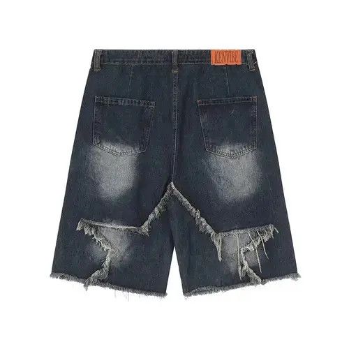 Jean American star patch embroidered cat whisker denim shorts y2k Size US 32 / EU 48 - 2 Thumbnail