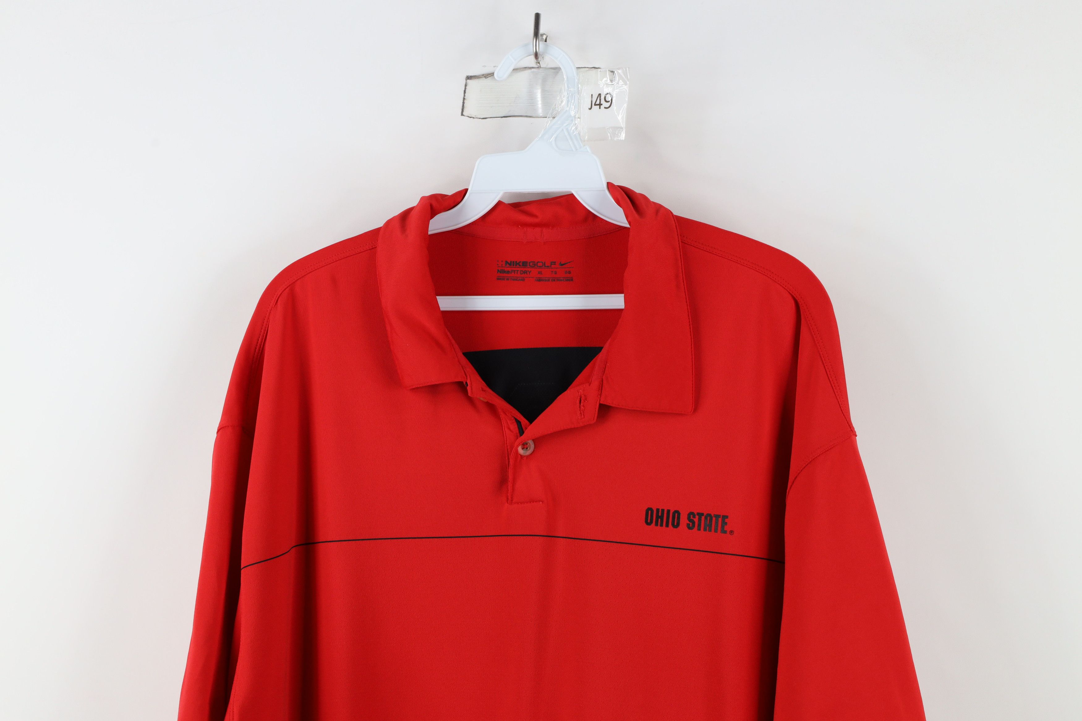 Nike × Vintage Nike Golf Out Ohio State University Collared Polo Shirt Red Size US XL / EU 56 / 4 - 2 Thumbnail