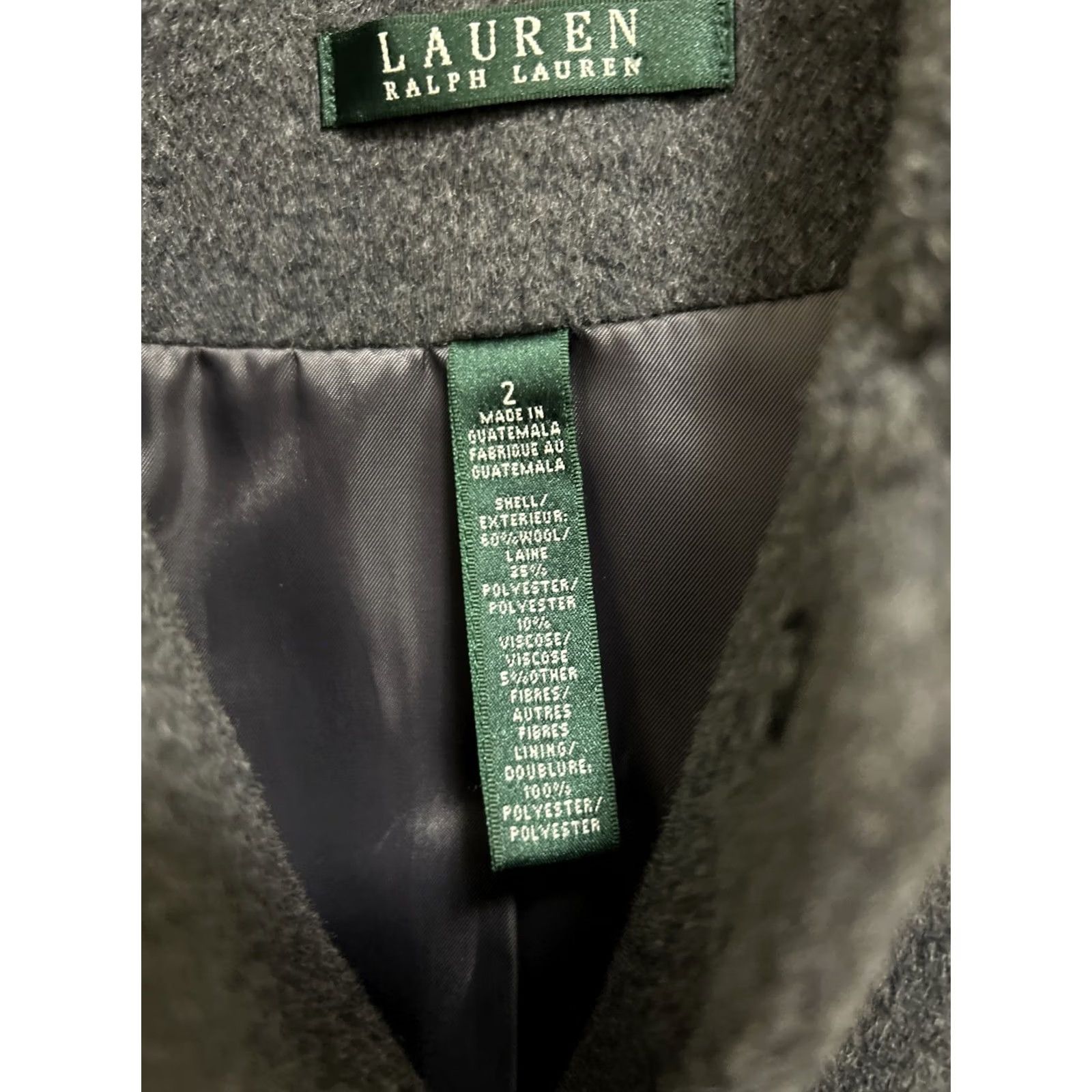Ralph Lauren VINTAGE LAUREN RALPH LAUREN PeaCoat Womens Size 2 Gray Wool Laine Coat Blazer Jacket Size XS / US 0-2 / IT 36-38 - 6 Thumbnail