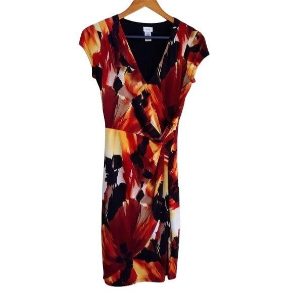 Other Vtg Cache Fiery Tropical Floral Mock Wrap Dress Sz M Stretch Size M / US 6-8 / IT 42-44 - 1 Thumbnail