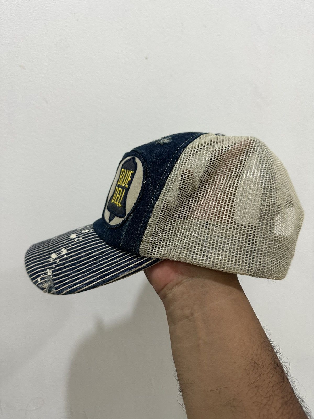 Wrangler VTG Wrangler Americano Distress Denim Trucker Hat Size ONE SIZE - 2 Thumbnail