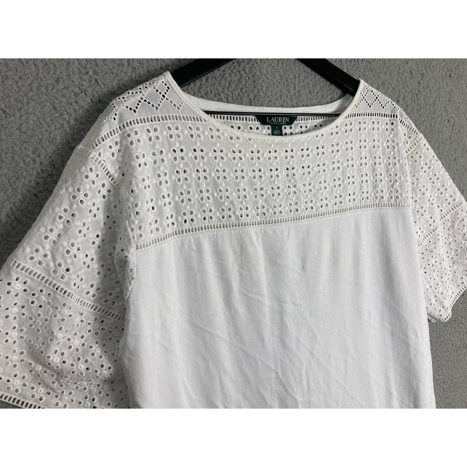 Lauren Ralph Lauren Lauren Ralph Lauren White Eyelet Lace Shift Dress L Short Size L / US 10 / IT 46 - 5 Thumbnail