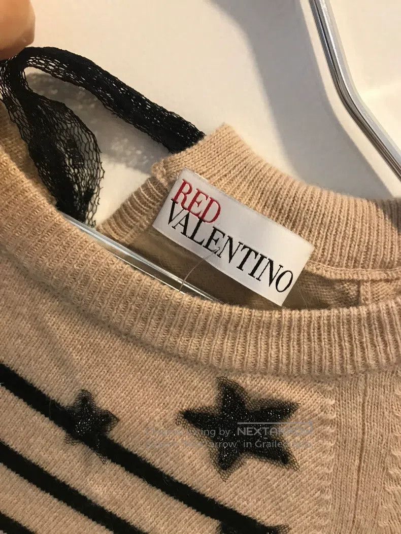 Valentino Valentino Striped star knit panelled mesh dress Size XS / US 0-2 / IT 36-38 - 2 Thumbnail