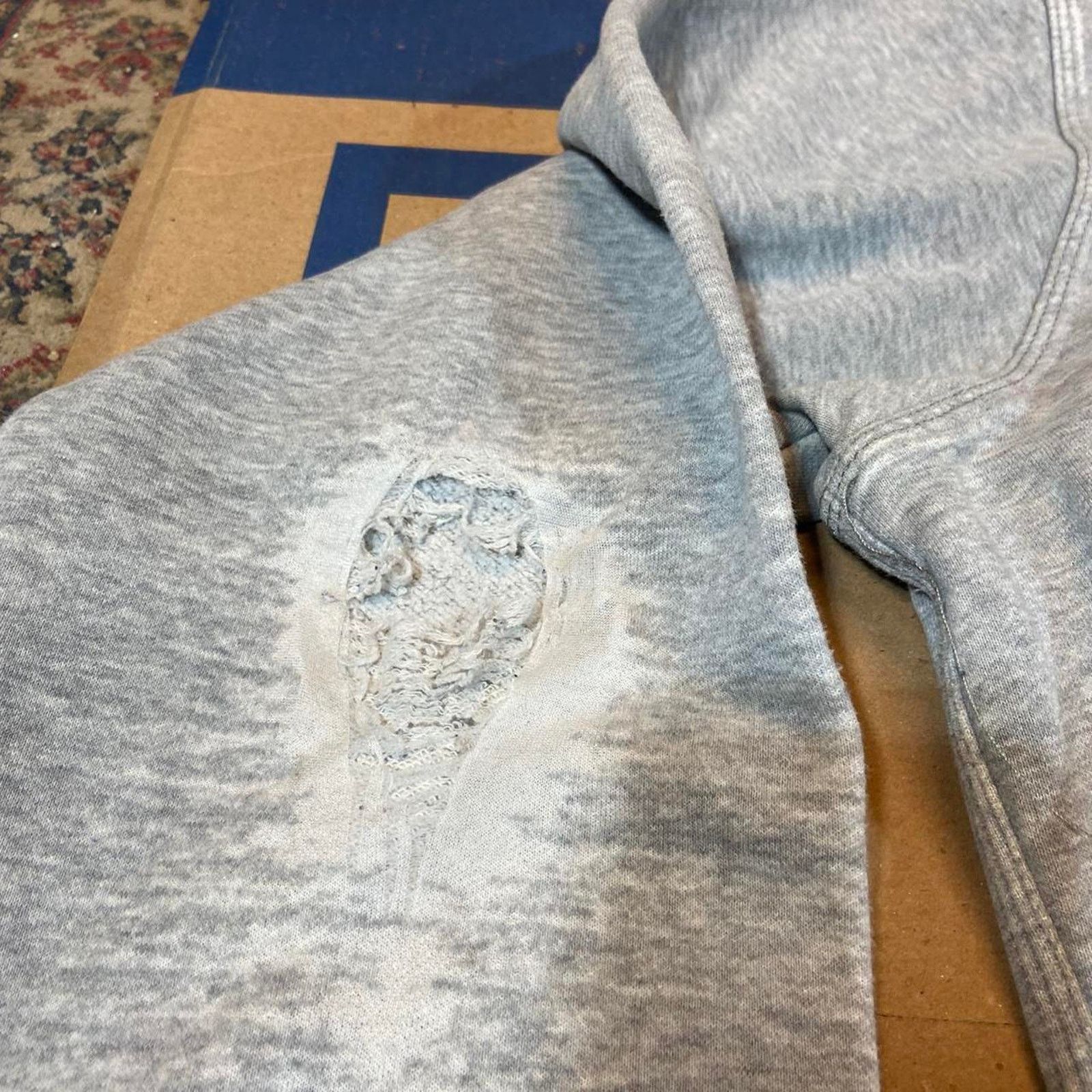Nike Y2k thrashed nike hoodie grey Size US M / EU 48-50 / 2 - 2 Thumbnail